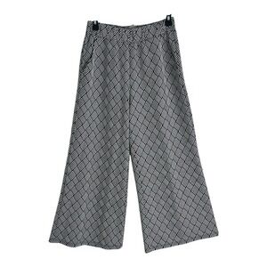 SEE AND BE SEEN Wide Leg Cropped Pants Womens Small Pull On Elastic Baggy Trendy